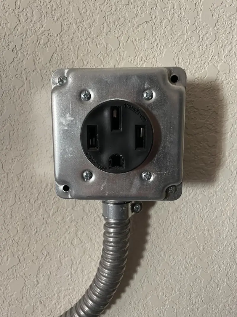 NEMA 14-50 outlet installed for Electrical Panel Upgrade in Olive
